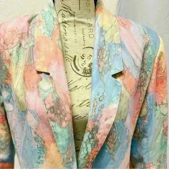 Patchington Vintage Coat/Jacket Pastel Color With Shoulder Pads Size 12 - Picture 9 of 11